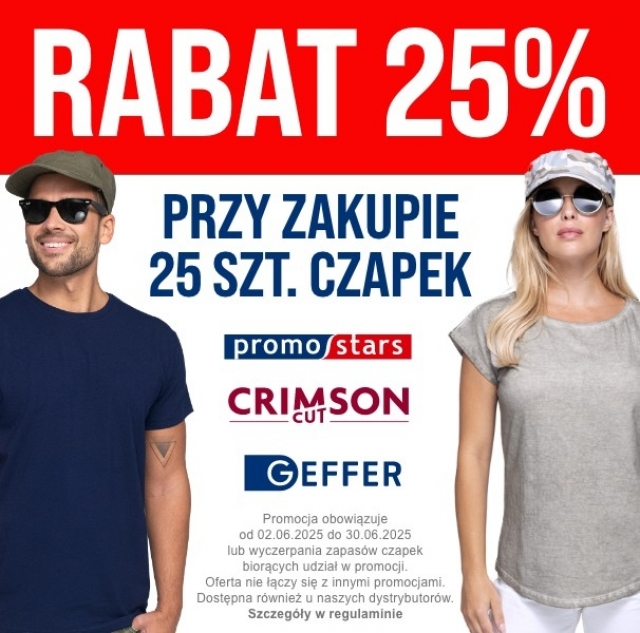 Promocja "CZAPKI -25%" - szczegóły w regulaminie.