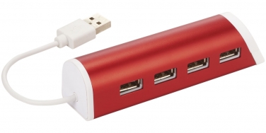 Aluminiowy 4-portowy hub USB/podstawka na telefon