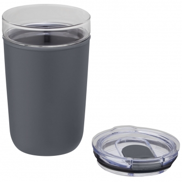 Szklany kubek Bello o pojemności 420 ml z zewnętrzną ścianką z plastiku z recyklingu
